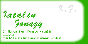 katalin fonagy business card